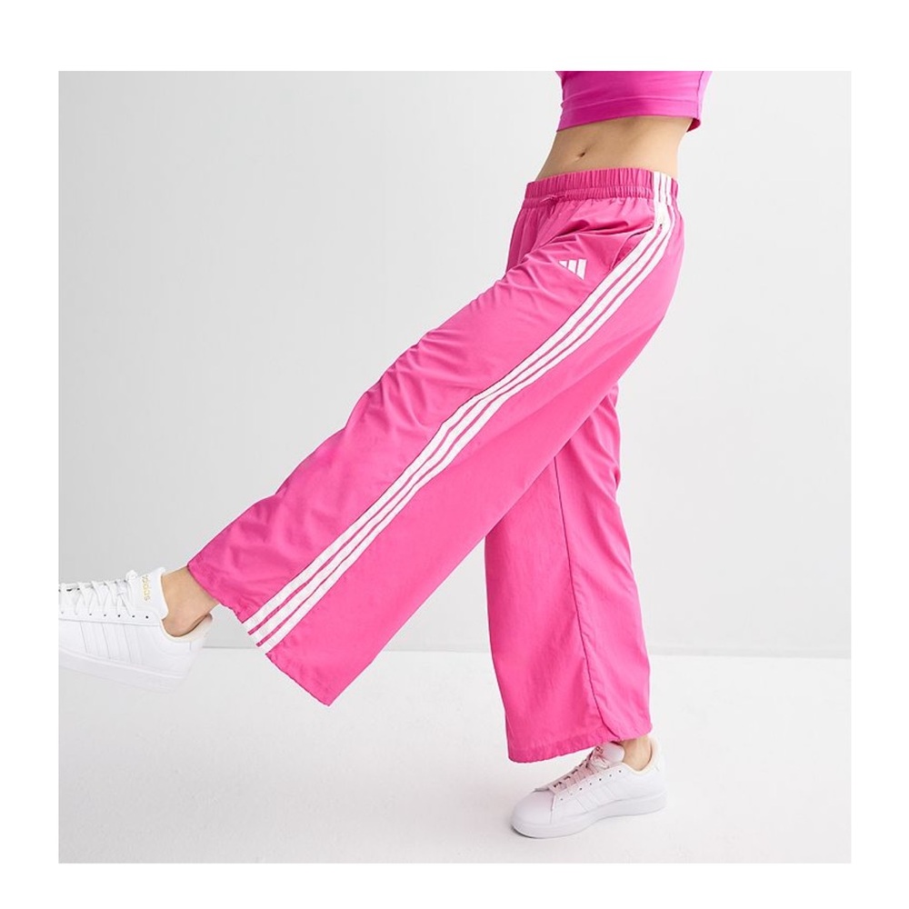 Adidas Bright Pink Wide-Leg Pants